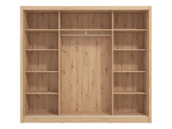 Guardaroba Grande Marrone Rovere Nodi Nero Rovere Nodi 3 Ripiani Appendiabiti 93x210.5h cm, Apertura Battente - Vimercati