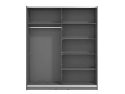 Guardaroba Grande Nero Antracite 8 Ripiani Appendiabiti 217x210h cm, 2 Ante - Piateda