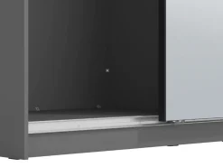 Guardaroba Grande Nero Antracite 8 Ripiani Appendiabiti 217x210h cm, 2 Ante - Piateda