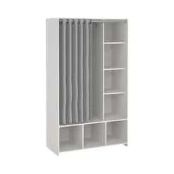 Guardaroba salvaspazio bianco e grigio 150x200h cm - Maurice