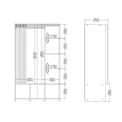 Guardaroba salvaspazio bianco e grigio 150x200h cm - Maurice