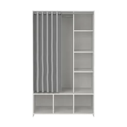Guardaroba salvaspazio bianco e grigio 150x200h cm - Maurice