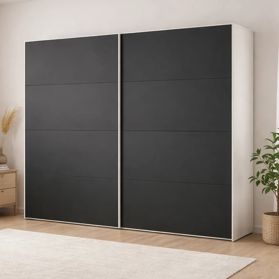 Guardaroba salvaspazio bianco e noce 80x200h cm - Acate
