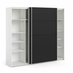 Guardaroba salvaspazio bianco e noce 80x200h cm - Acate