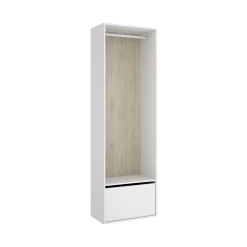 Guardaroba salvaspazio bianco e rovere 90x202h cm - Firmin