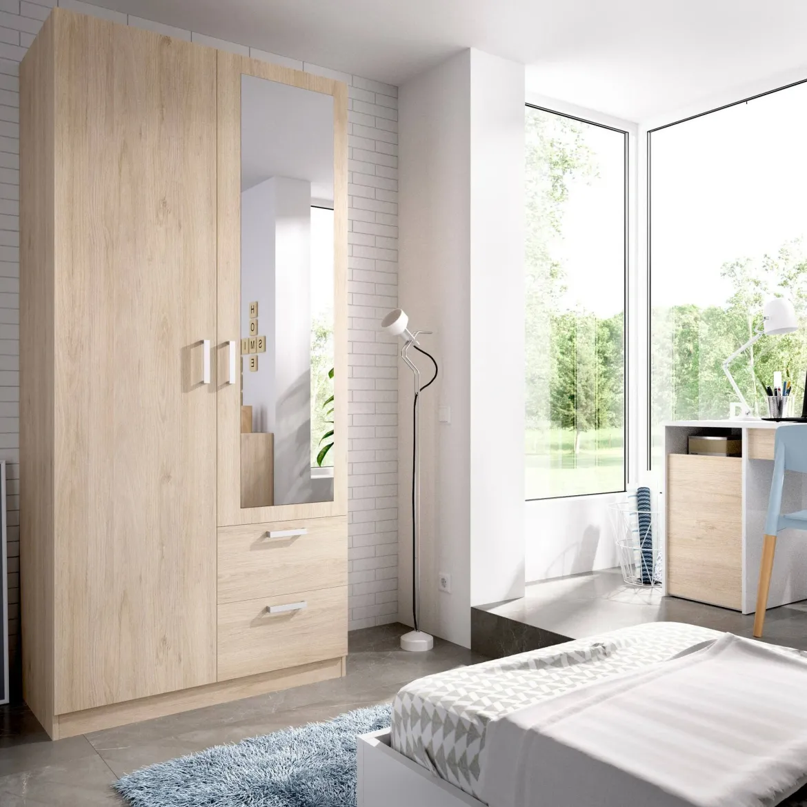Guardaroba salvaspazio rovere 100x215h cm - Amp