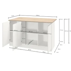 Isola cucina minimal con ante 155x90x90h cm antracite e ardesia - Tartaro