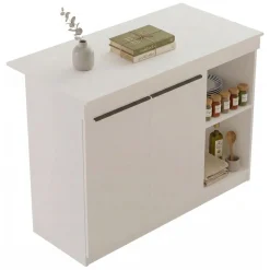 Isola da Cucina Bianco 2 Ripiani 2 Ante 120x60x88h cm, 4 Vani - Corsico