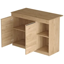 Isola da Cucina Marrone Rovere 2 Ripiani 4 Vani 120x60x88h cm, 2 Ante - Corsico