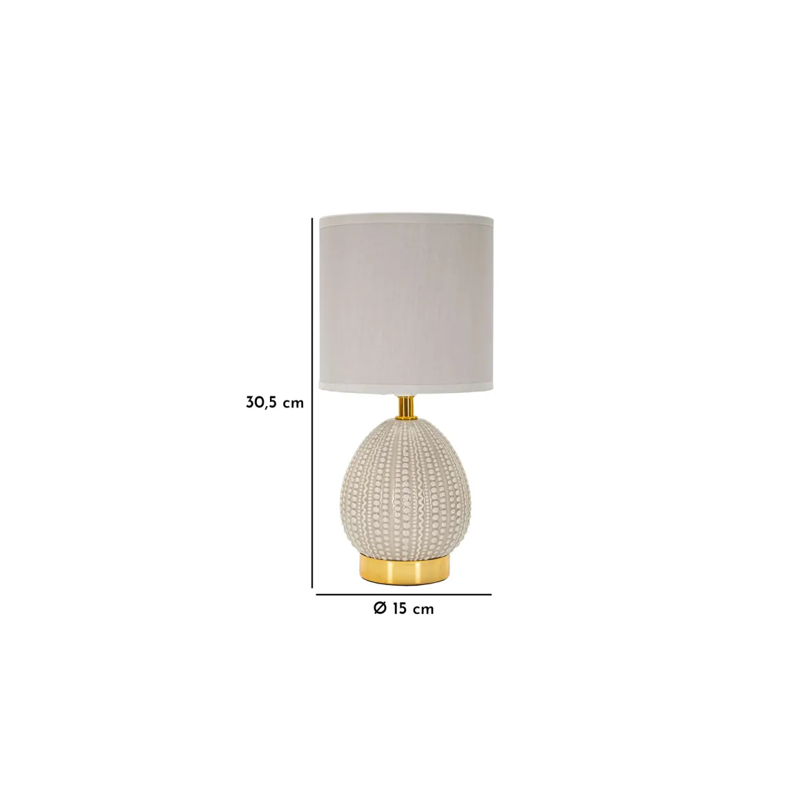 Lampada da Tavolo Grigio Tortora oro Necessaria 1 Lampadina Attacco e14, Paralume - Yakuta