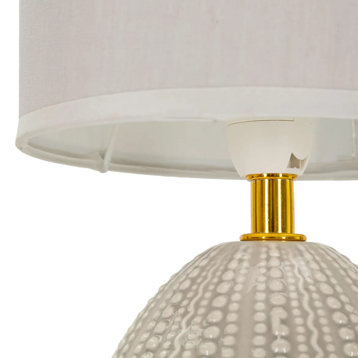 Lampada da Tavolo Grigio Tortora oro Necessaria 1 Lampadina Attacco e14, Paralume - Yakuta