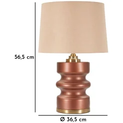Lampada da Tavolo Rosa Marrone Necessaria 1 Lampadina Attacco e27, Paralume - Uig
