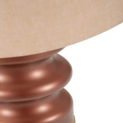Lampada da Tavolo Rosa Marrone Necessaria 1 Lampadina Attacco e27, Paralume - Uig