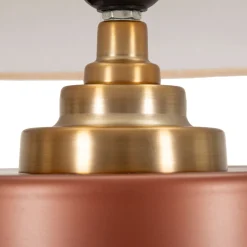 Lampada da Tavolo Rosa Marrone Necessaria 1 Lampadina Attacco e27, Paralume - Uig