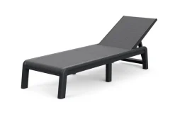 Lettino prendisole schienale regolabile 187x58cm antracite - Shawinigan