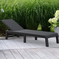 Lettino prendisole schienale regolabile 187x58cm antracite - Shawinigan