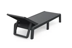 Lettino prendisole schienale regolabile 187x58cm antracite - Shawinigan