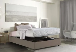 Letto alla francese compatto tortora 155x205cm - Attilino