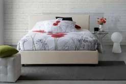 Letto alla francese design beige 155x215cm - Alvacus