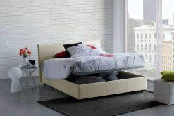 Letto alla francese design beige 155x215cm - Alvacus
