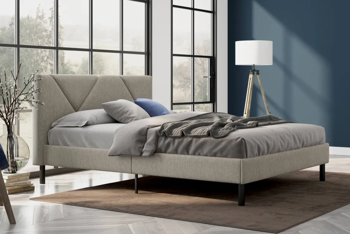 Letto alla francese design tortora 149x204cm - Ikelos