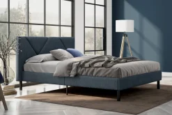 Letto alla francese Ikelos, 140x190 cm, Blu