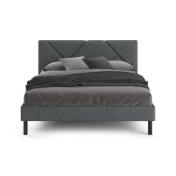 Letto alla francese Ikelos, 140x190 cm, Grigio