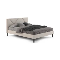 Letto alla francese in legno beige 155x205cm - Alion