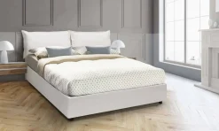 Letto alla francese in legno bianco 155x205cm - Arzillo