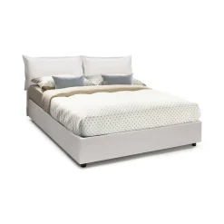 Letto alla francese in legno bianco 155x205cm - Arzillo