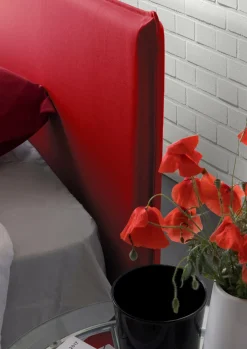 Letto alla francese in legno rosso 155x215cm - Aros