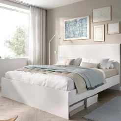 Letto francese comodo bianco e rovere 195x258cm - Zimella