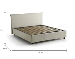 Letto francese contenitore beige 155x205cm - Angelic