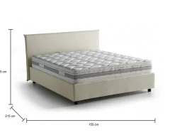 Letto francese contenitore bianco 155x215cm - Azuko