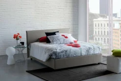 Letto francese contenitore grigio 155x215cm - Aros