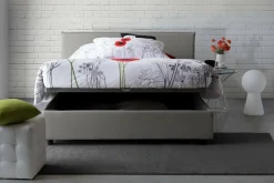Letto francese contenitore grigio 155x215cm - Aros