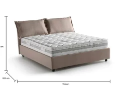 Letto francese contenitore tortora 155x215cm - Alvacus