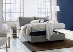 Letto francese imbottito grigio 155x215cm - Alaksir
