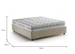 Letto francese in legno beige 155x205cm - Arto