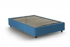 Letto francese in tessuto blu 155x205cm - Attilino