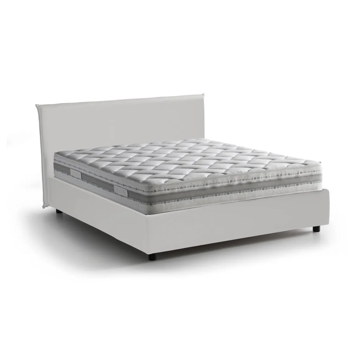 Letto francese materasso incluso bianco 155x215cm - Morganite