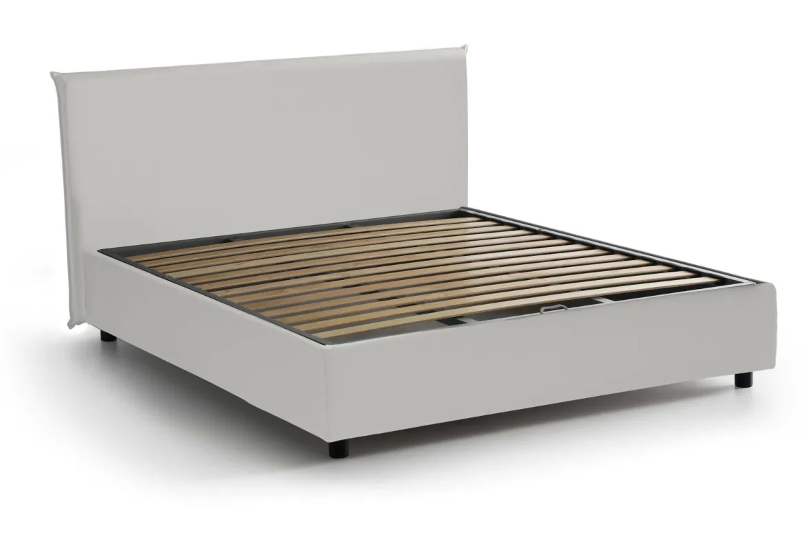 Letto francese materasso incluso bianco 155x215cm - Morganite