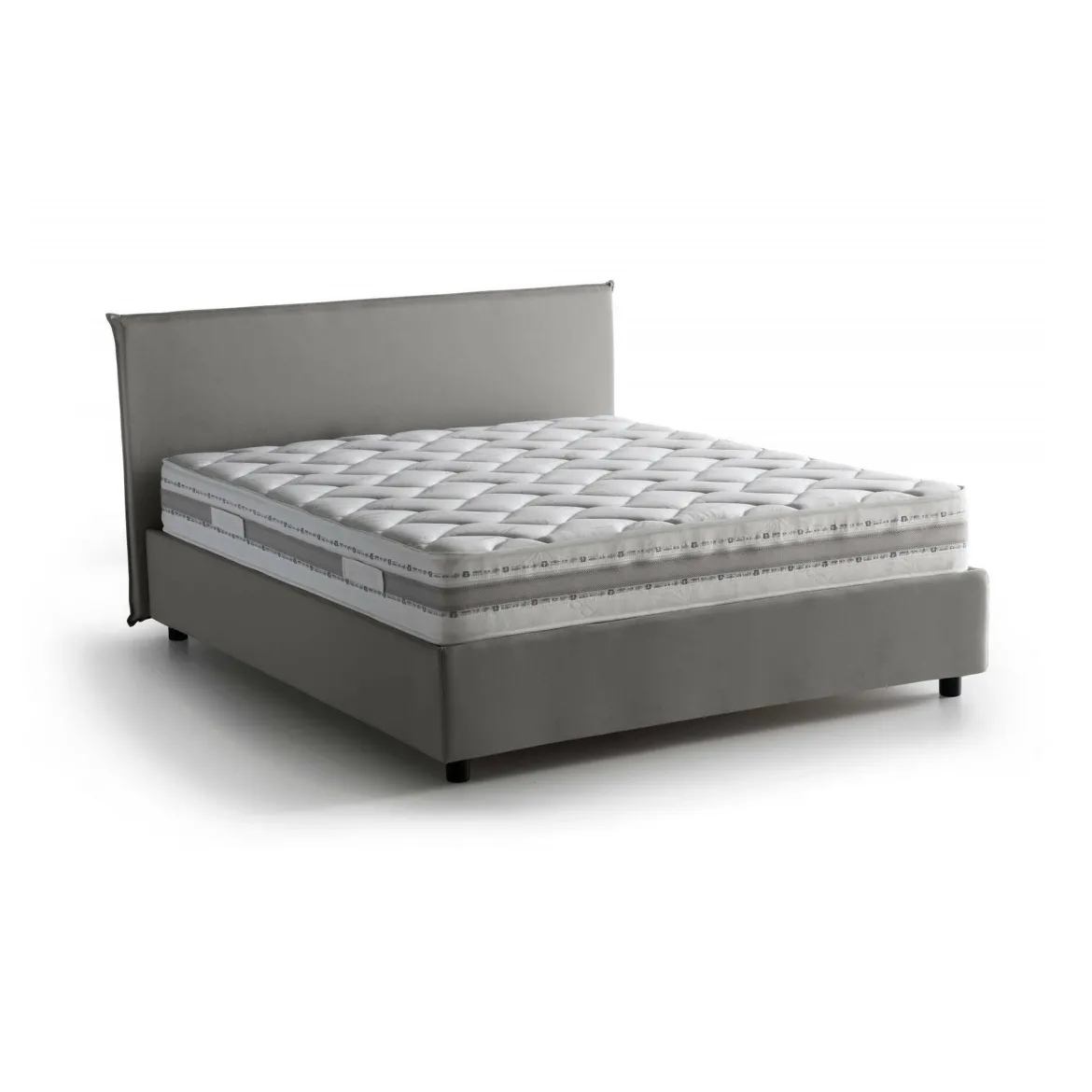 Letto francese minimal grigio 155x205cm - Alion