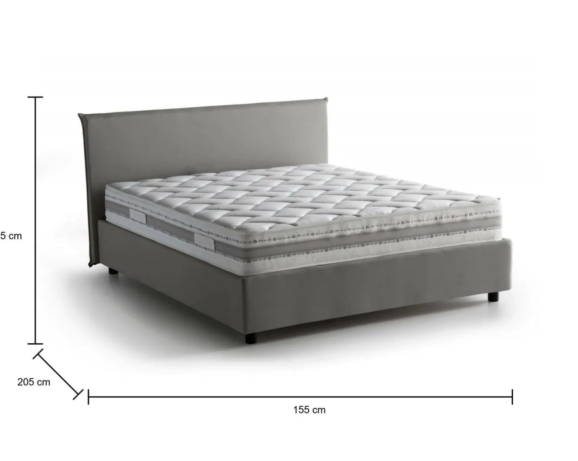 Letto francese minimal grigio 155x205cm - Alion