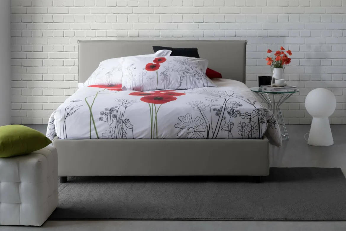 Letto francese minimal grigio 155x205cm - Alion