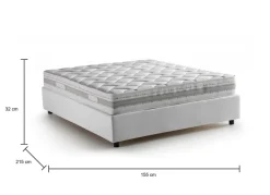 Letto francese sfoderabile blu 155x205cm - Arto