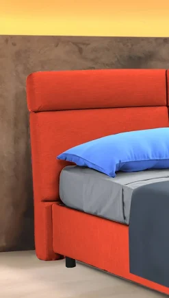 Letto Matrimoniale Arancione Materasso Incluso Sfoderabile, Contenitore Made in Italy - Annus
