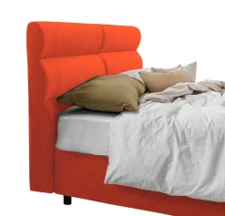 Letto Matrimoniale Arancione Materasso Incluso Sfoderabile, Contenitore Made in Italy - Bedero