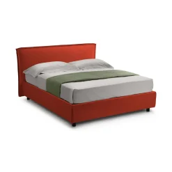 Letto Matrimoniale Arancione Materasso Incluso Sfoderabile, Contenitore Made in Italy - Brunate