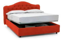 Letto Matrimoniale Arancione Sfoderabile Contenitore, Dimensione Materasso 160x200 cm Made in Italy - Ator